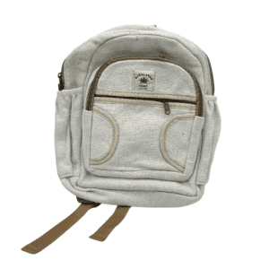 תיק גב בינוני HEMP בצבע שמנת חום עם 3 תאי איחסון