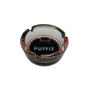 מאפרה זכוכית עגולה 10 סמ קוטר PUFFIZ