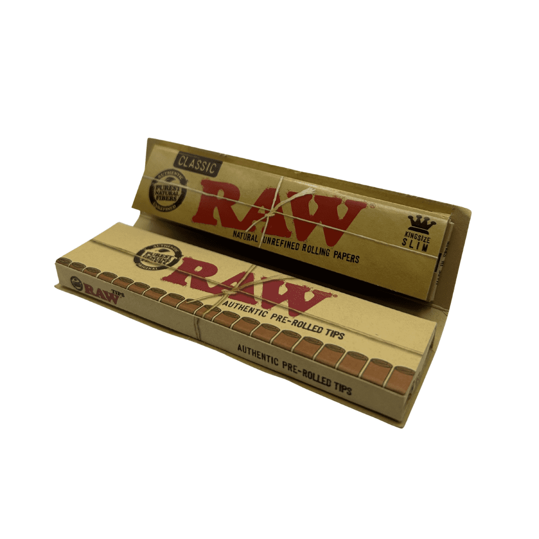 ניירות גלגול RAW קינג סייז עם פילטר מגולגל